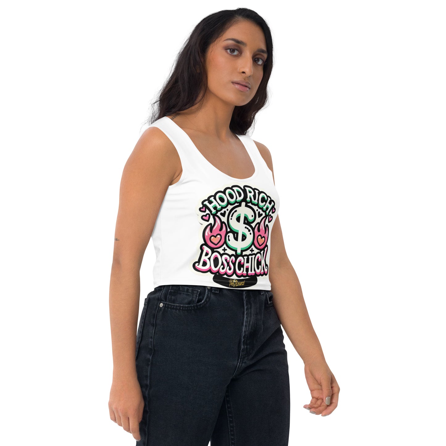 HRBC Pink Flames Tank Crop Top