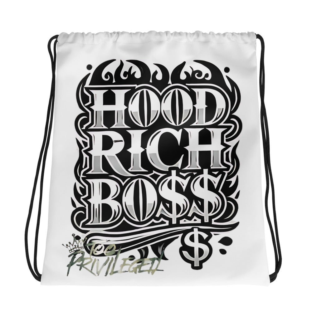 HRB Silver Drawstring Bag