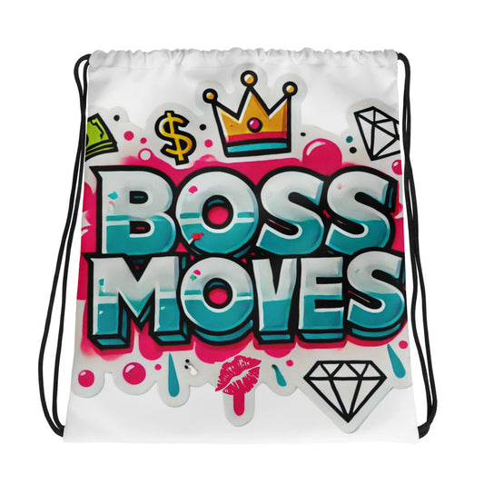 90s Inspired Boss Moves Drawstring Bag