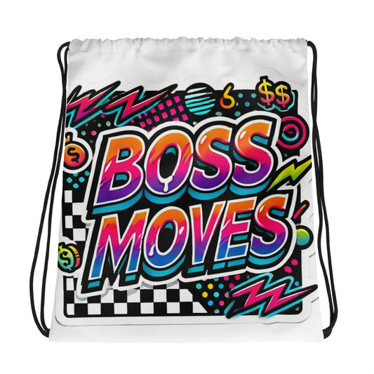 90a Inspired Boss Moves Drawstring Bag