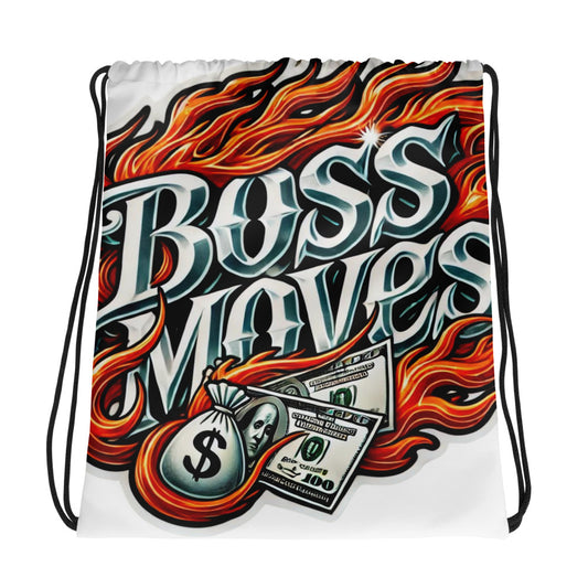 Boss Moves White Drawstring Bag