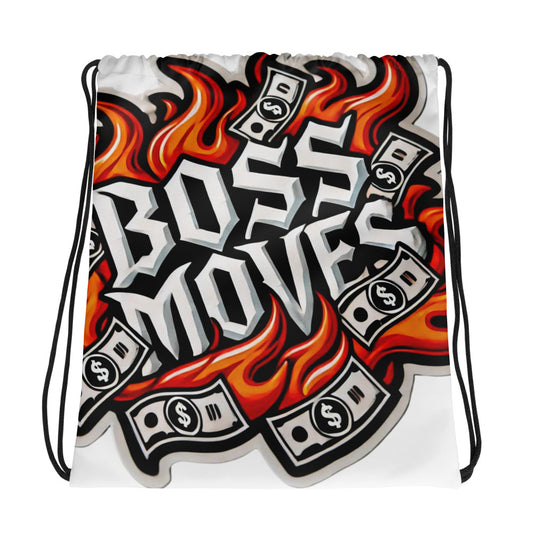 Boss Moves White Bills Drawstring Bag