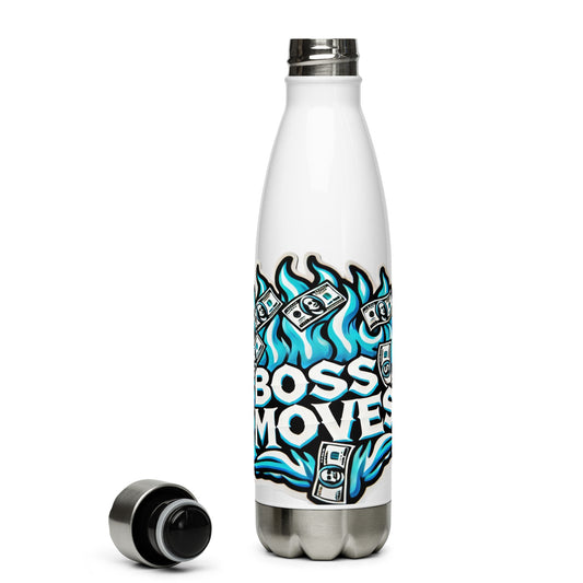 Boss Moves White Bills Stainless Steel Water Bottle