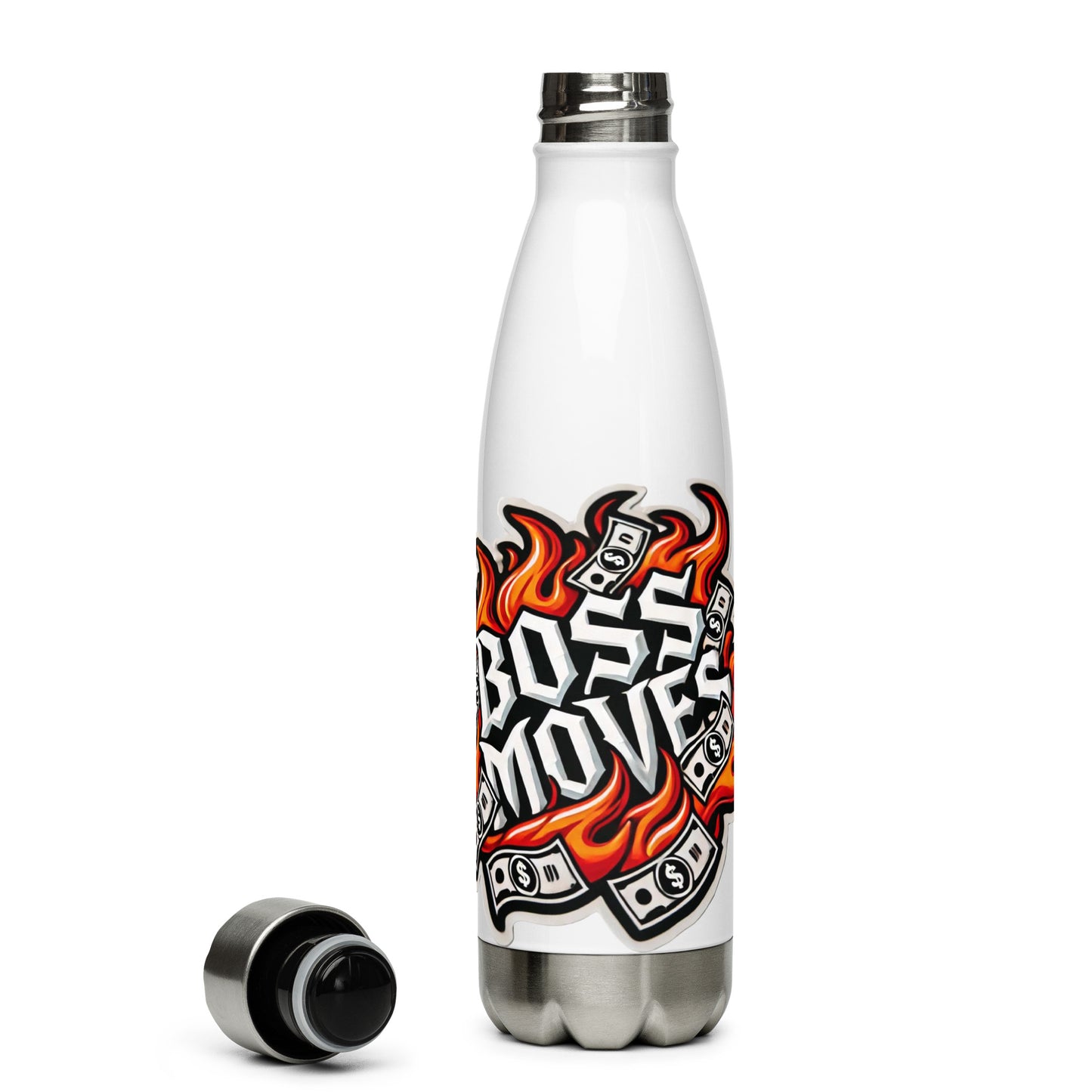 Boss Moves White Bills Stainless Steel Water Bottle