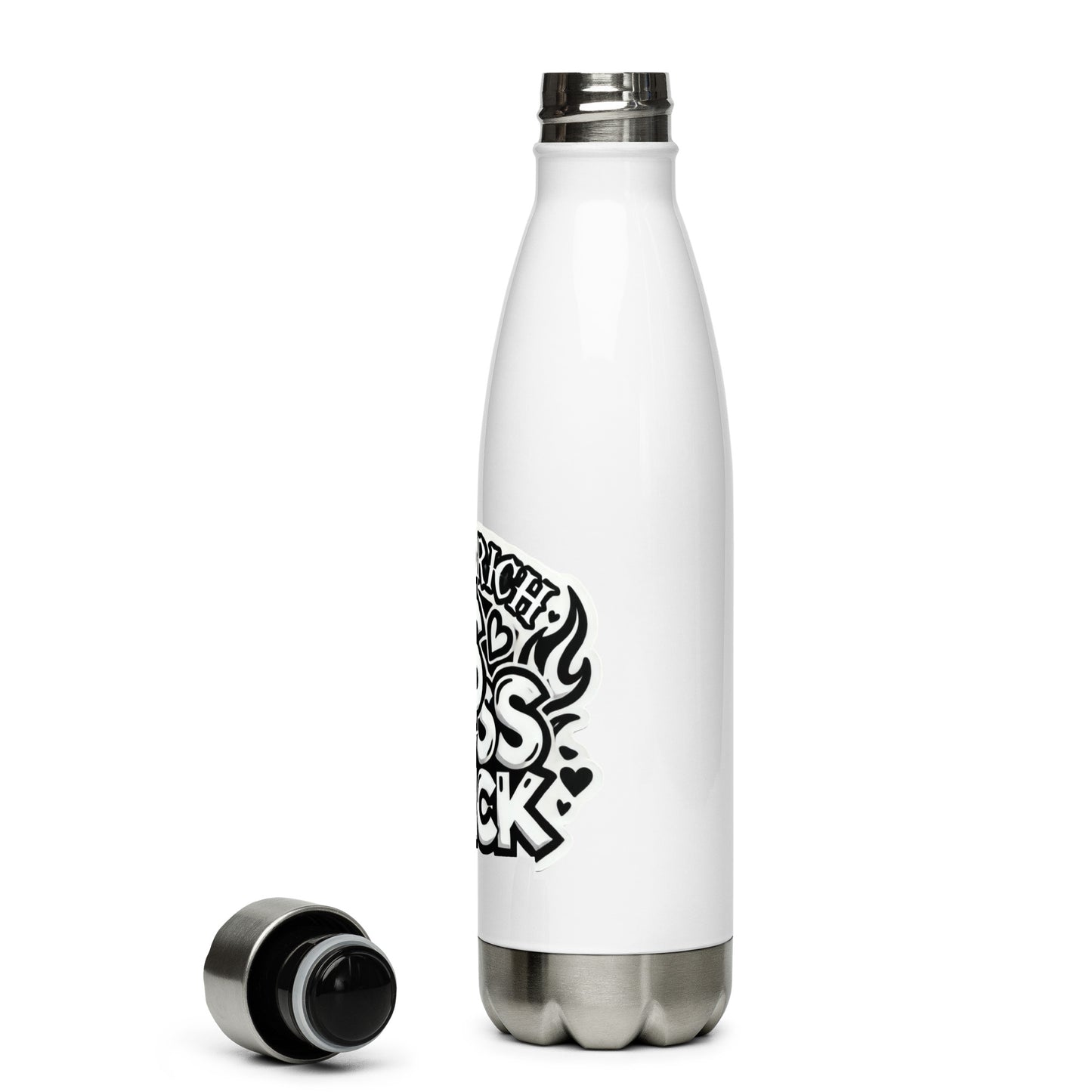 HRBC Black/White Stainless Steel Water Bottle