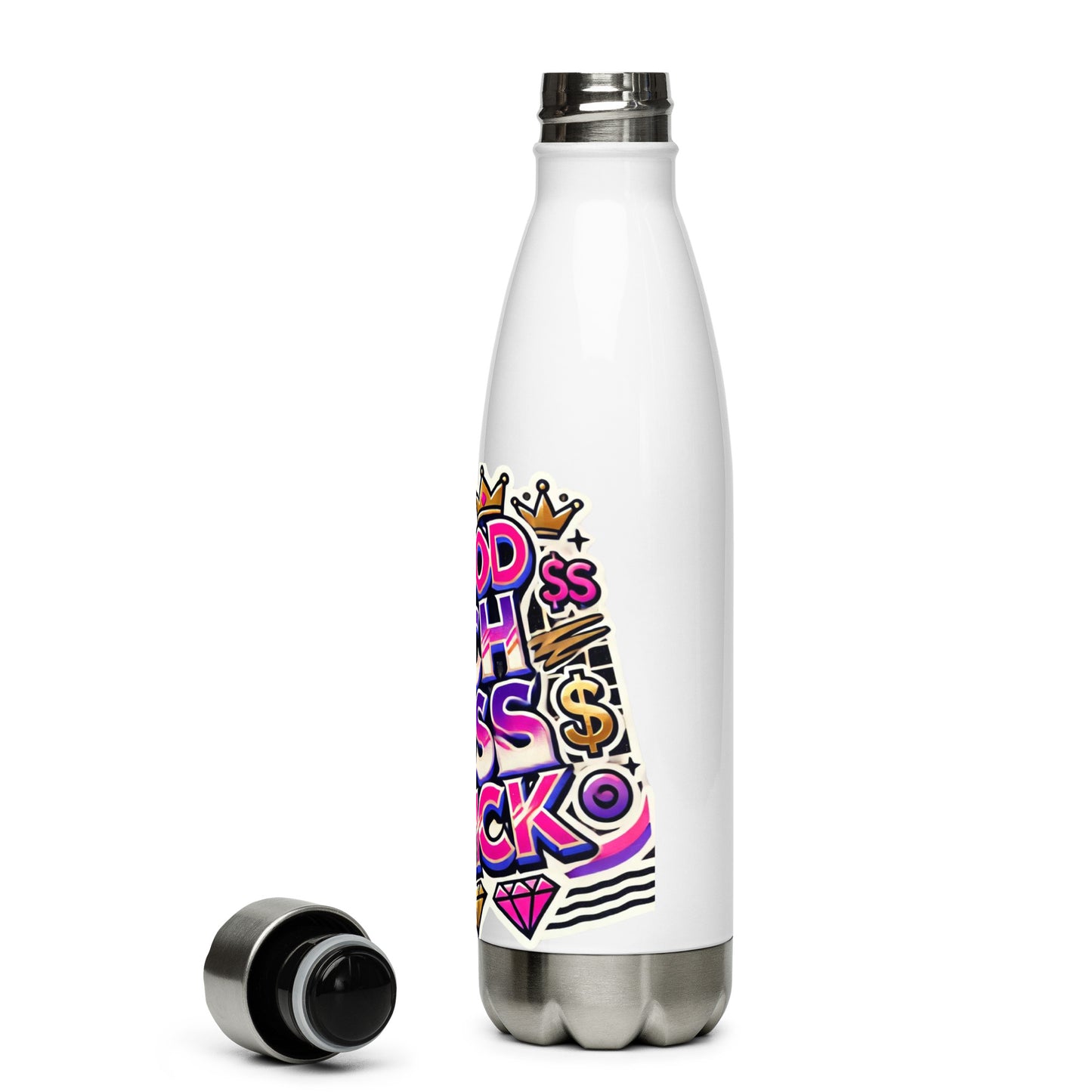 HEBC Pink Heart Stainless Steel Water Bottle