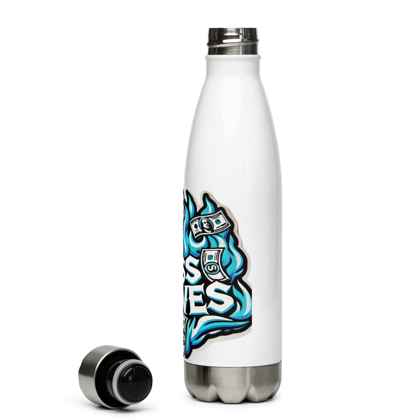 Boss Moves White Bills Stainless Steel Water Bottle