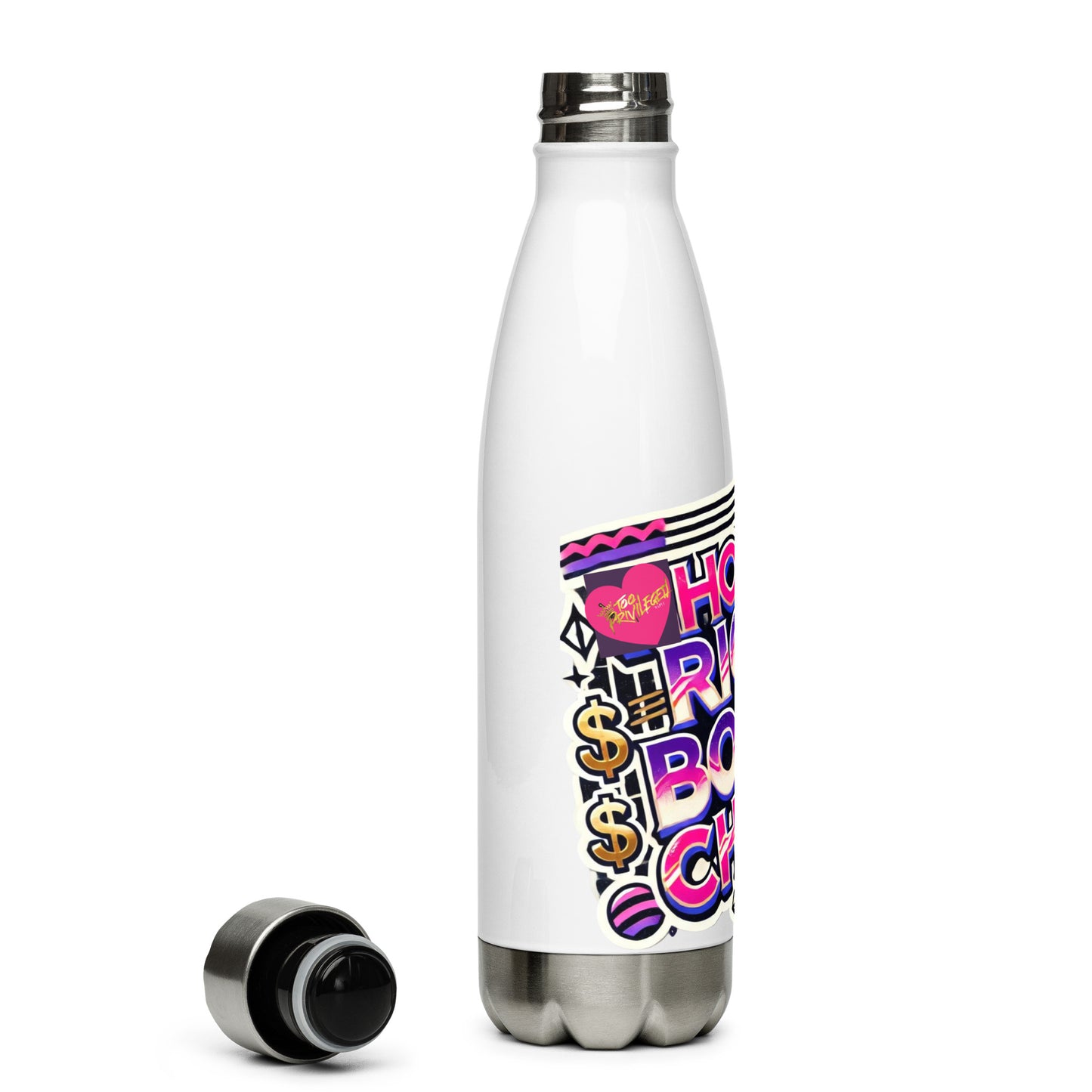 HEBC Pink Heart Stainless Steel Water Bottle