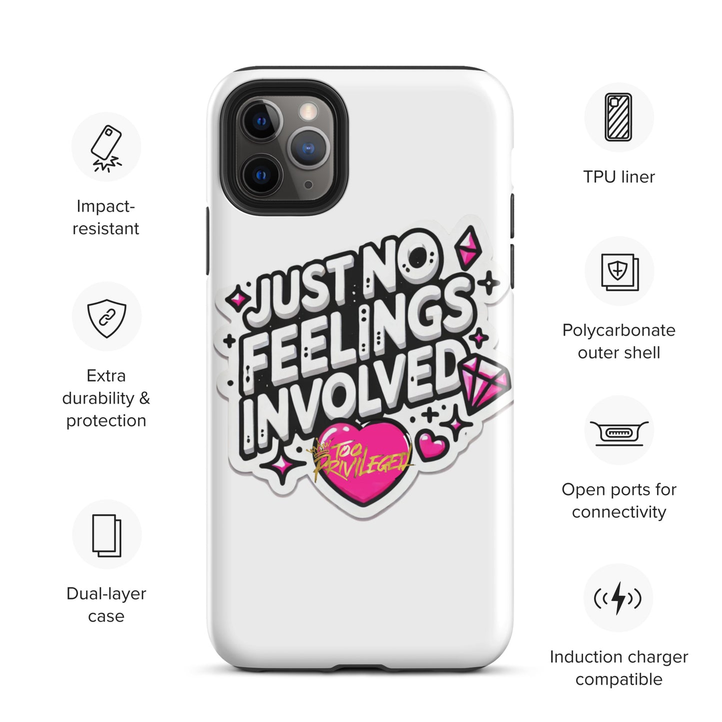 NO Feelings Tough Case for iPhone®